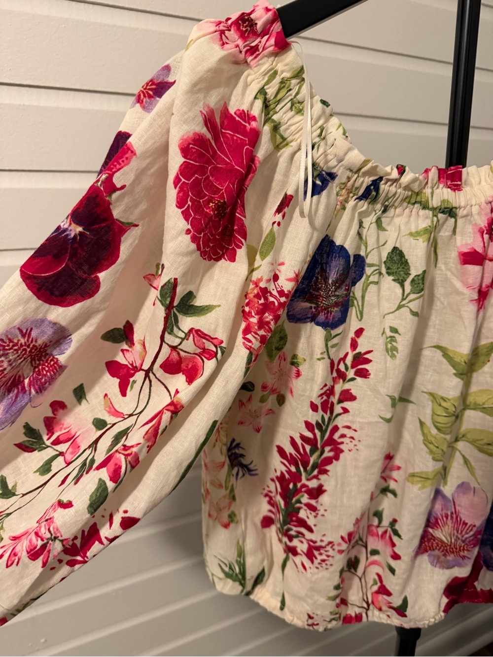 Christian Siriano New York XL Floral Puff Sleeve Peasant Blouse Cottagecore - Picture 2 of 5